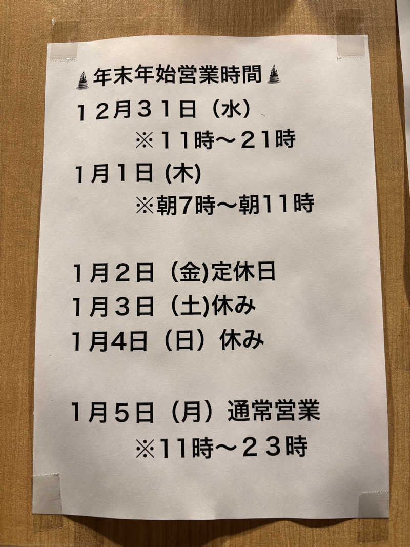 ただのサウナ好きな会社員さんの新呑川湯のサ活写真