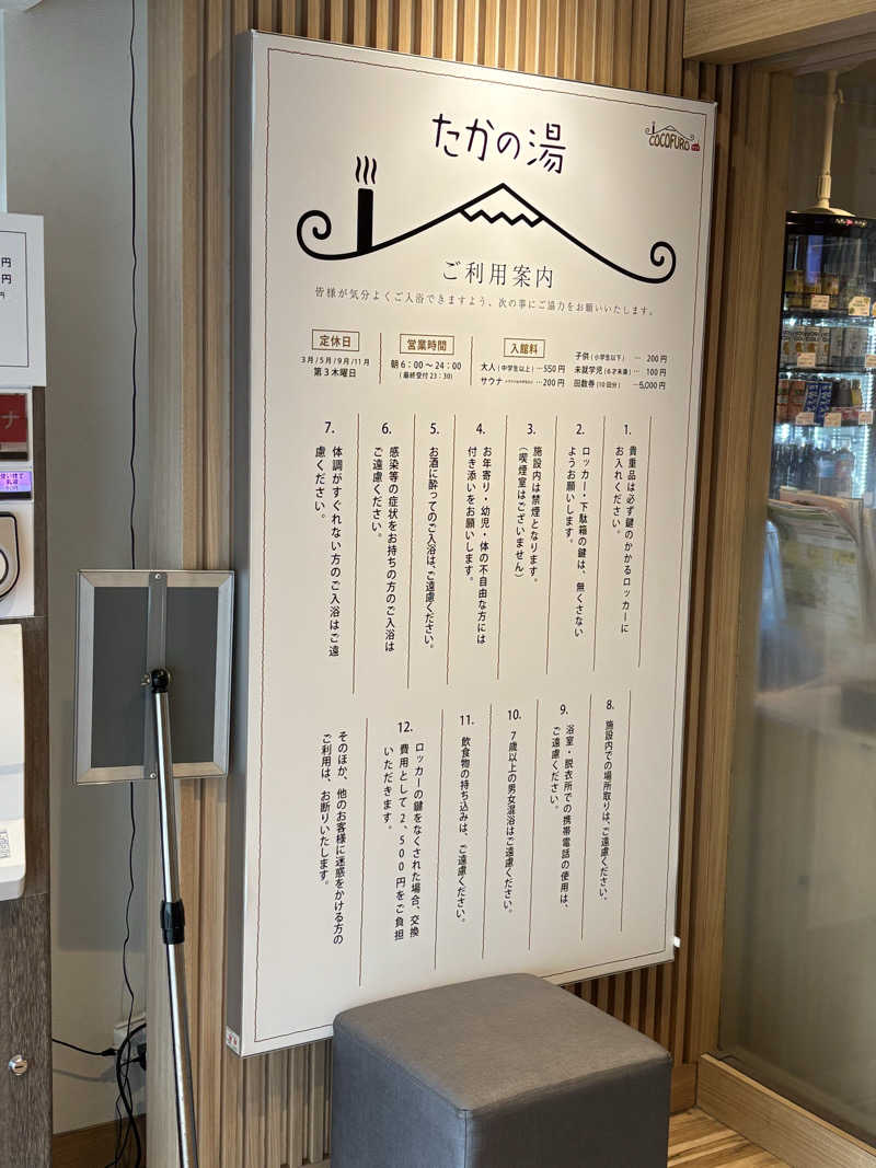 ただのサウナ好きな会社員さんのCOCOFURO たかの湯のサ活写真