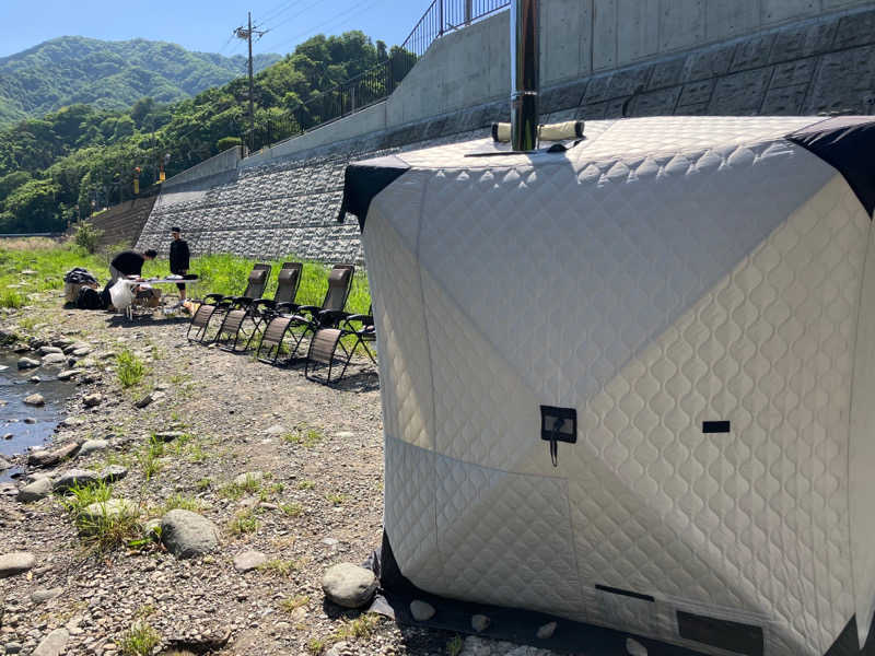 中古のサウナハットさんの中津川河川敷(八菅橋下)のサ活写真