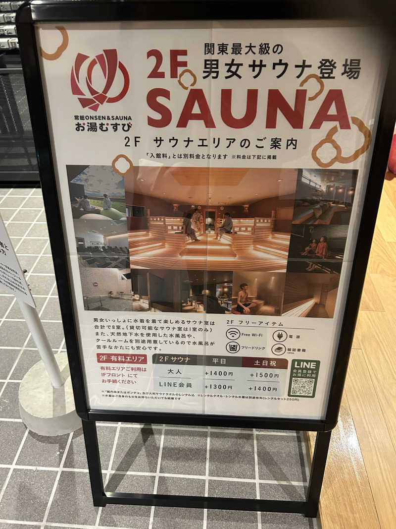 越前スイマーさんの常総ONSEN&SAUNA お湯むすびのサ活写真