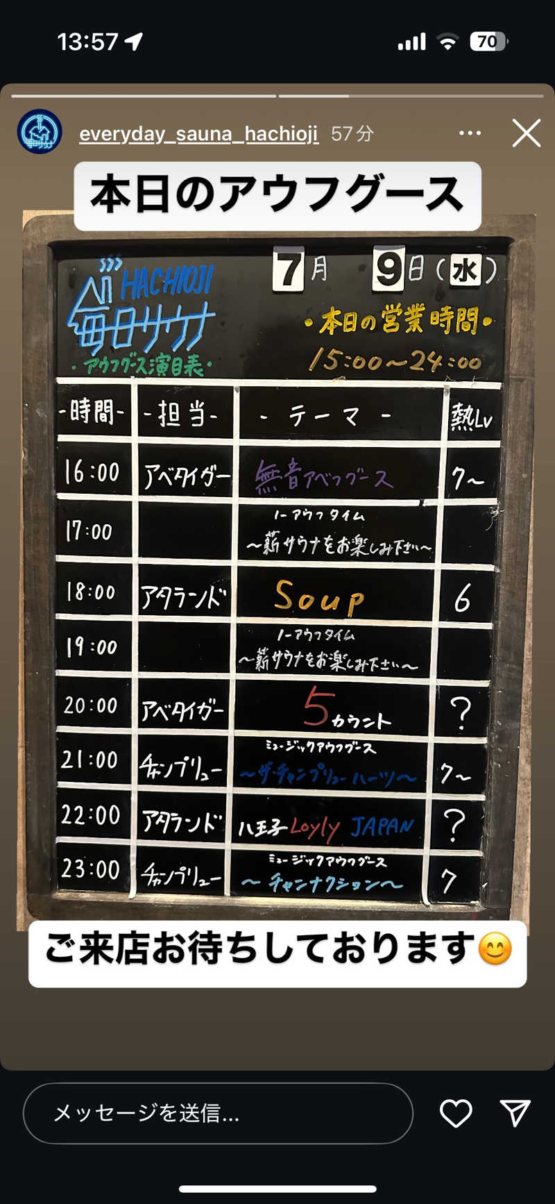 masaさんの毎日サウナ 八王子店のサ活写真