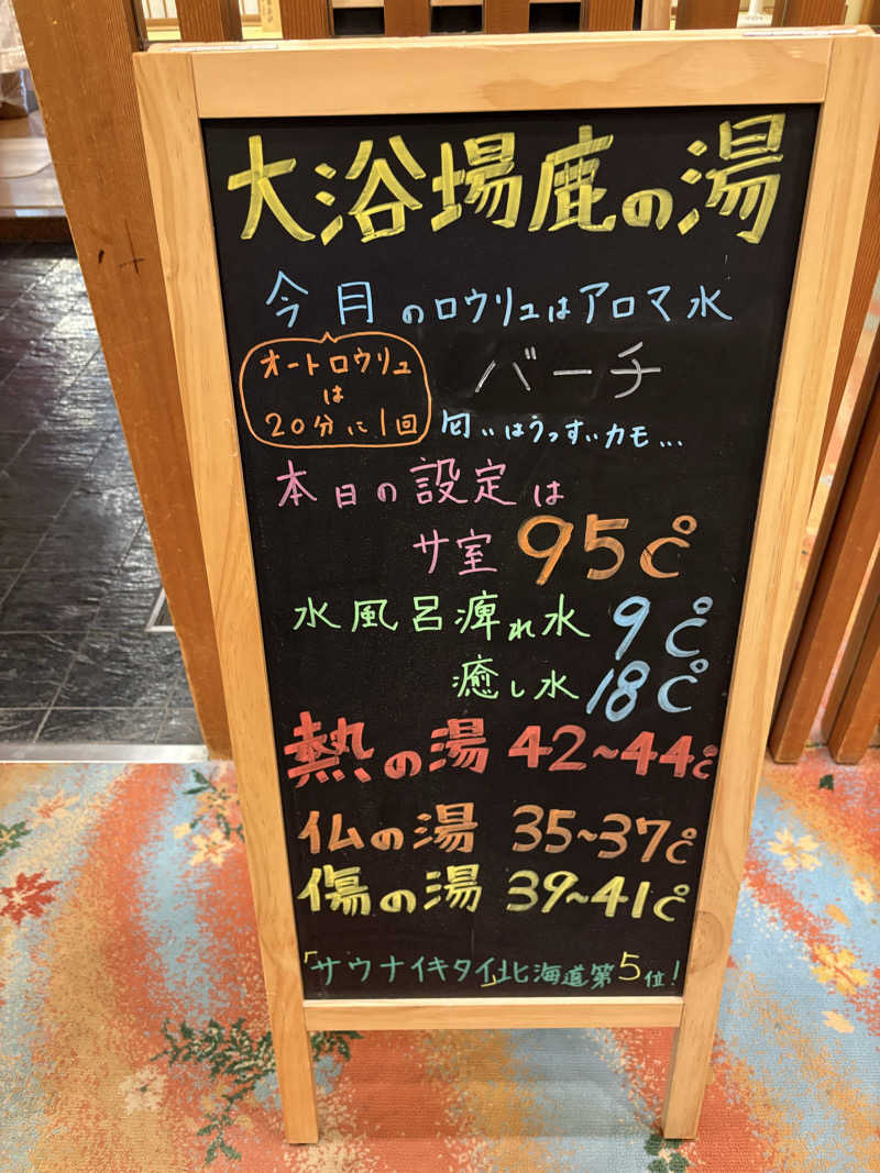 きりんちゃんさんの定山渓 鹿の湯のサ活写真