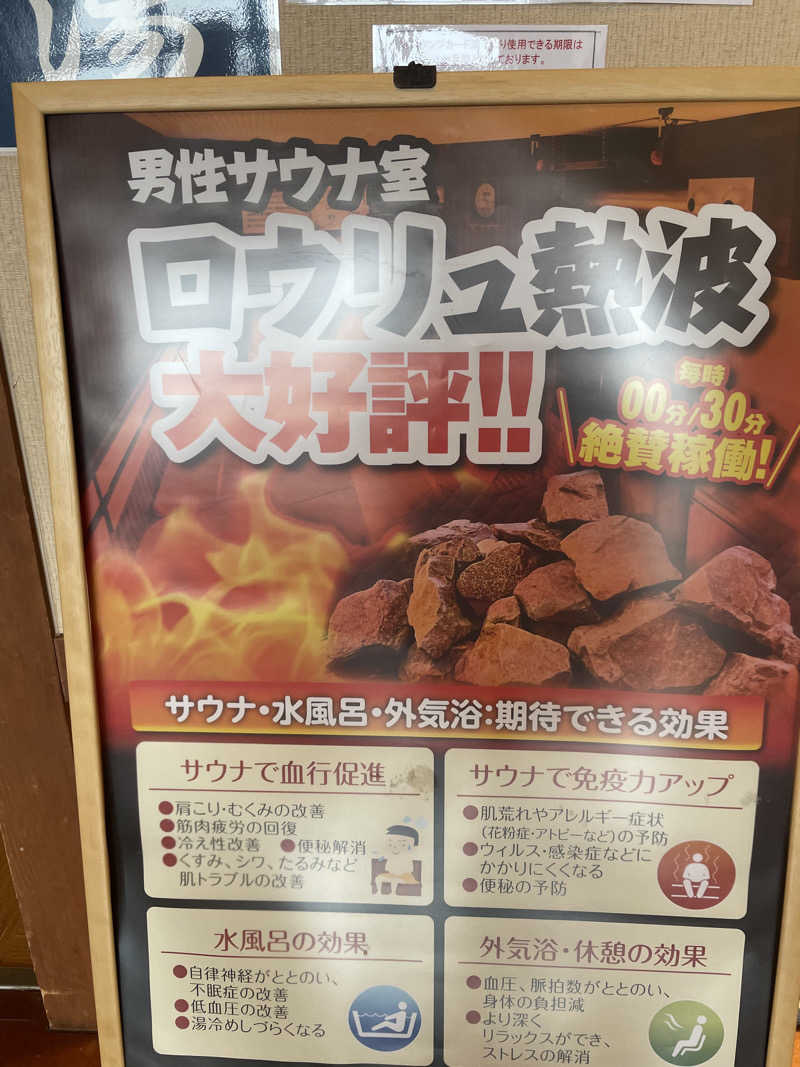 週一　サウナガールさんの極楽湯 福島郡山店のサ活写真
