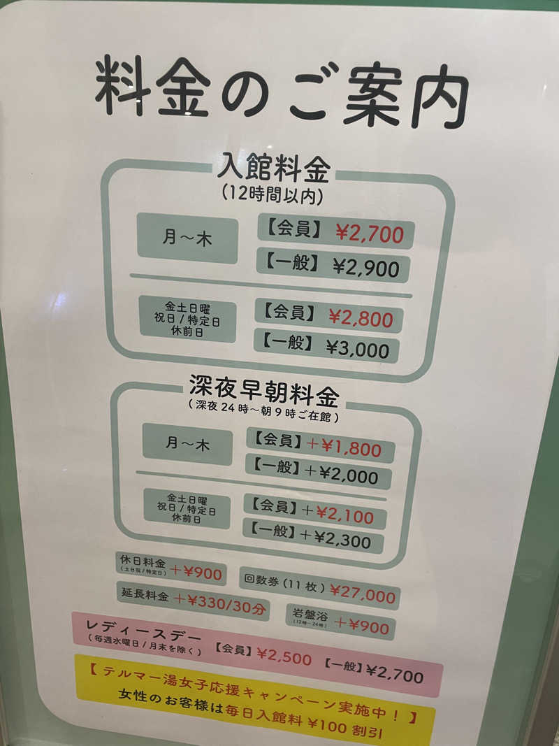 サウナー20250403さんの新宿天然温泉 テルマー湯のサ活写真