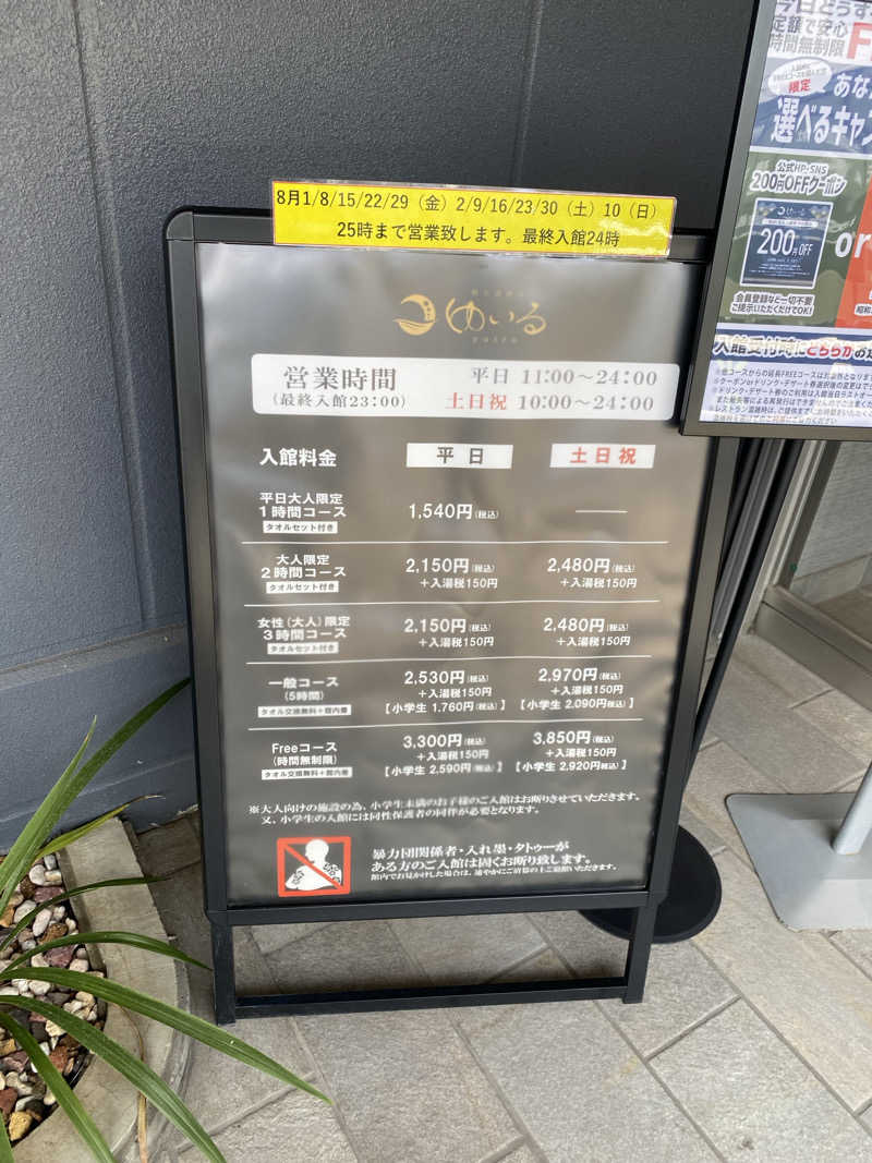 にわかサウナ〜PINE＆PAINちゃん🥳さんの朝日湯源泉ゆいるのサ活写真