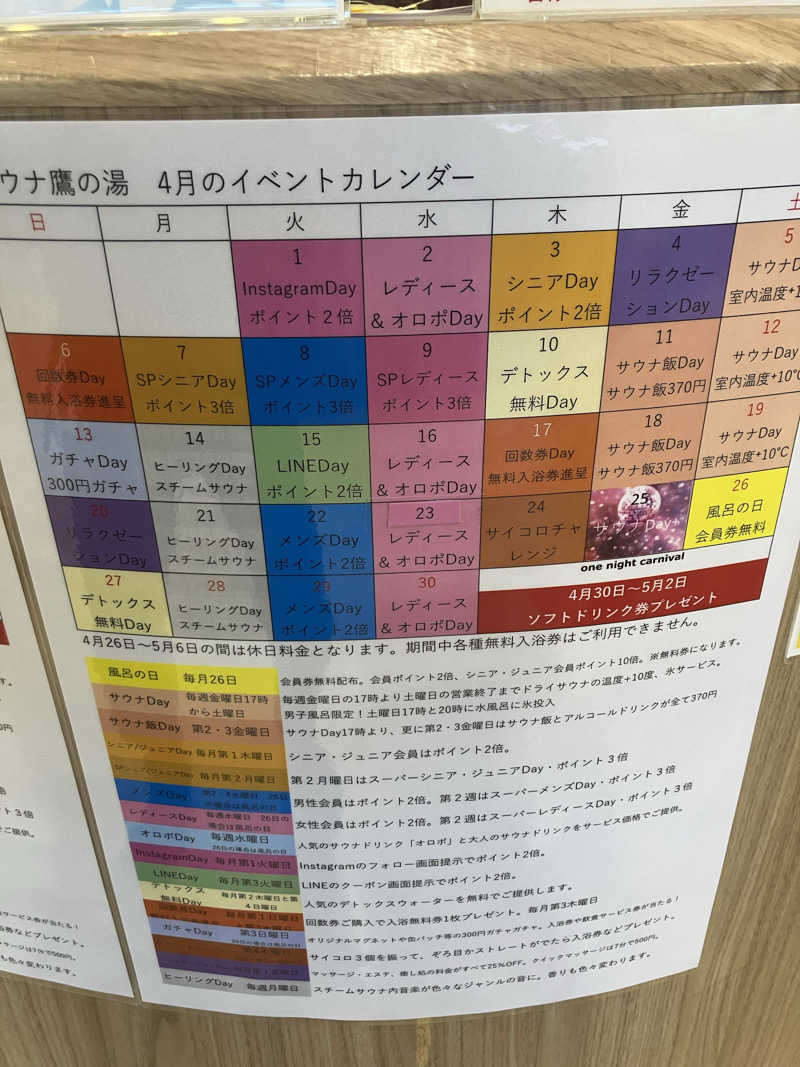 こーじさんの富士山天然水SPA サウナ鷹の湯のサ活写真