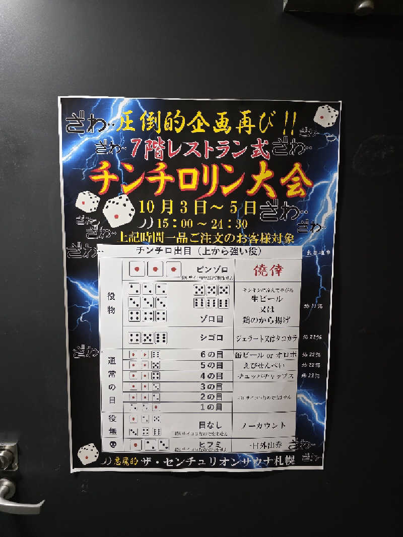 天然の妻@自分ツッコミくま好きさんのザ・センチュリオンサウナレスト&ステイ札幌のサ活写真