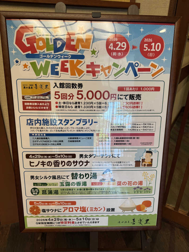 トニオさんの溝口温泉 喜楽里のサ活写真