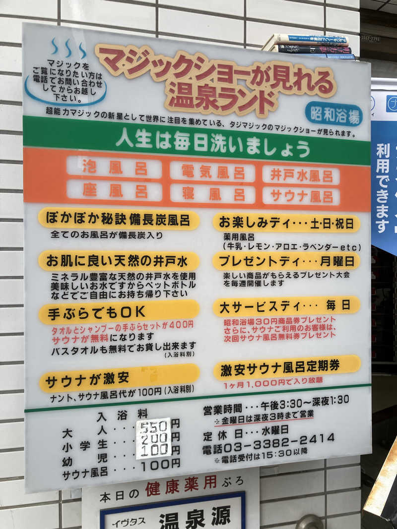 サウナーマンさんのマジック温泉 昭和浴場のサ活写真
