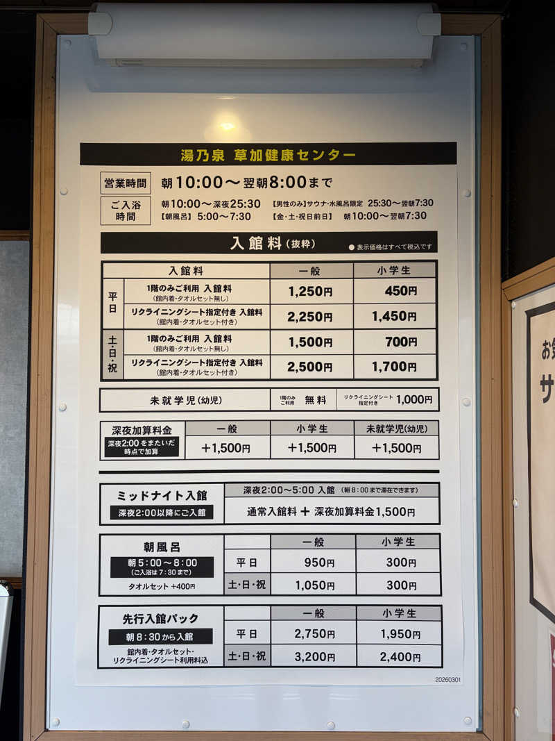 トニーさんの湯乃泉 草加健康センターのサ活写真