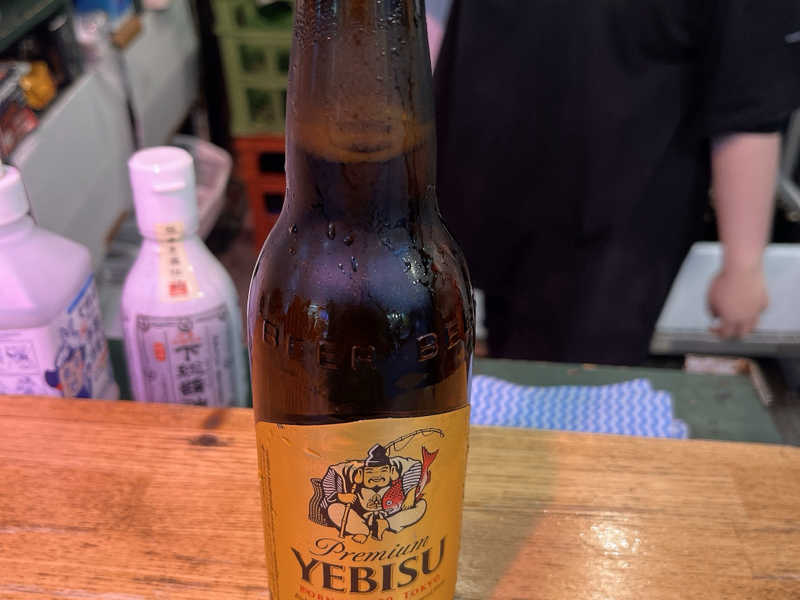 らっぱ飲みビール