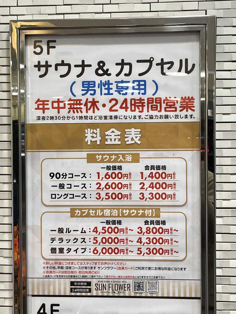 温田泉太郎さんのサウナ&カプセル サンフラワーのサ活写真