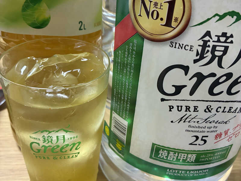 鏡月Green茶割り