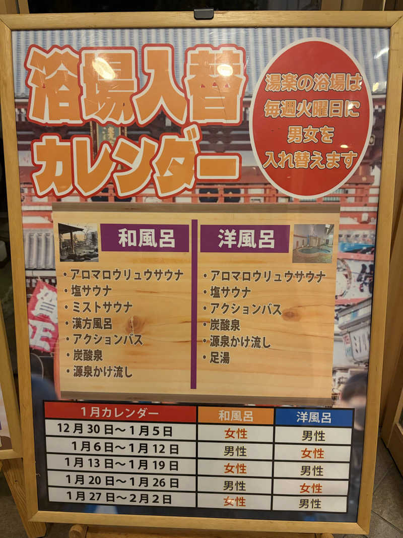 なっちさんのくつろぎ天然温泉 湯楽のサ活写真