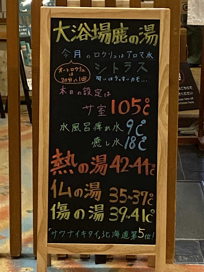 うにパンさんの定山渓 鹿の湯のサ活写真