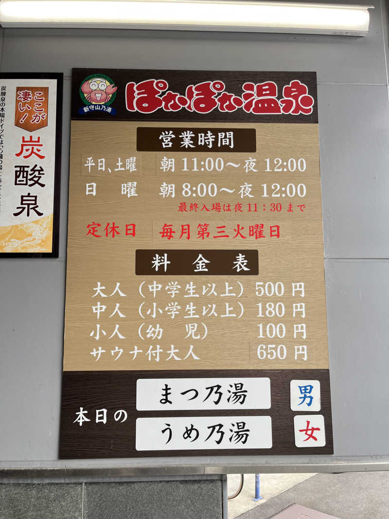さ湯さんのぽかぽか温泉 新守山乃湯のサ活写真