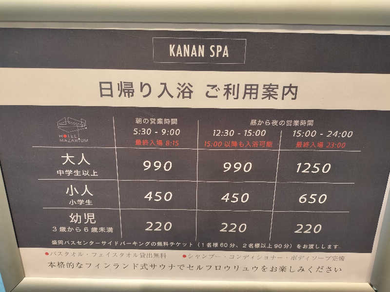 あまり整えない男さんのKANAN SPA(HOTEL MAZARIUM)のサ活写真