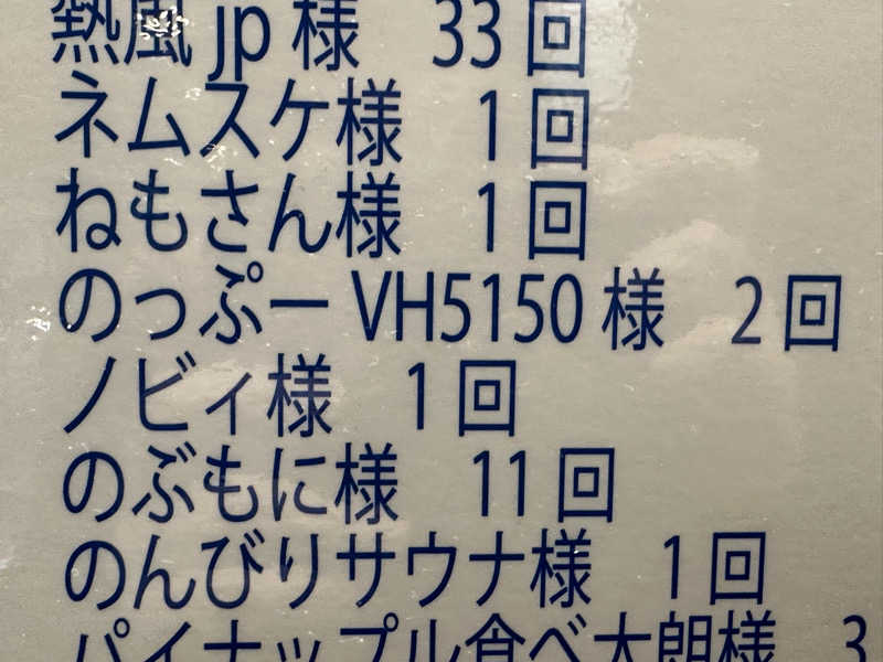 のっぴー🎶VH5150さんのサウナ&カプセルホテル レインボー新小岩店のサ活写真