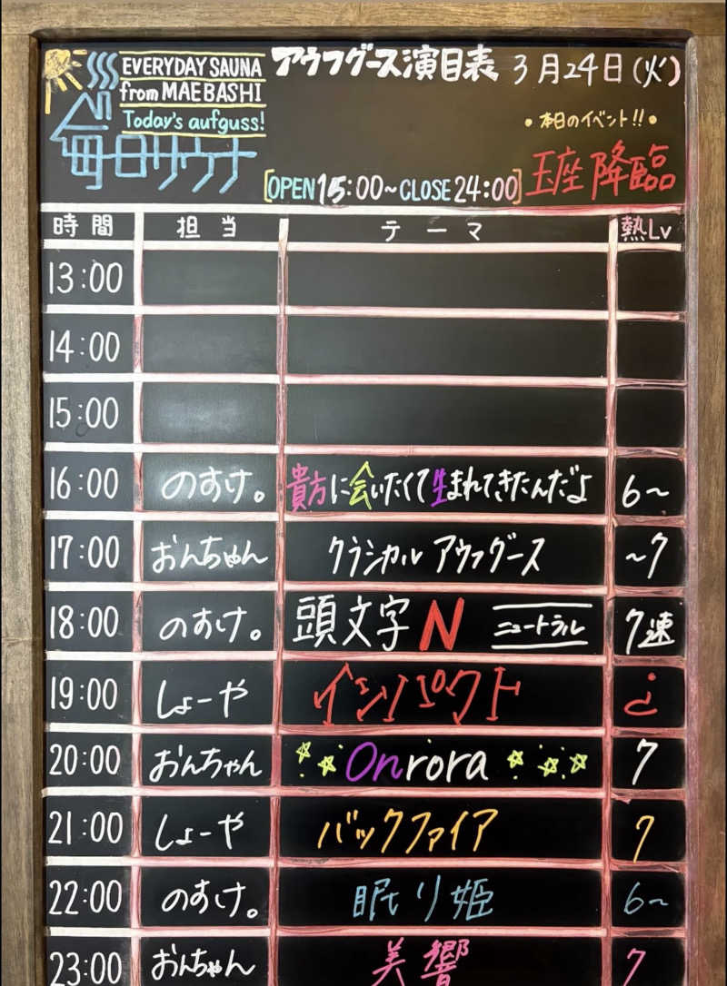 しぃちゃんさんの毎日サウナ 前橋本店のサ活写真