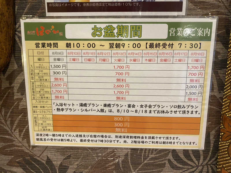 サウナ道さんの湯の郷ほのか 蘇我店のサ活写真