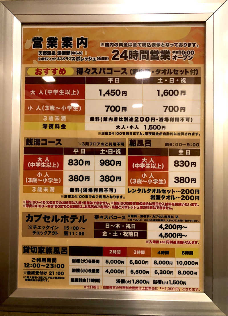 ナナメさんの天然温泉 湯楽部太田店のサ活写真