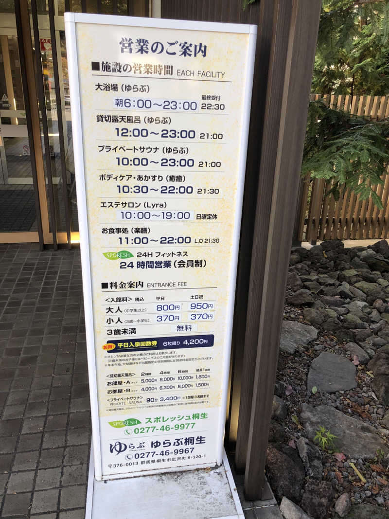 ナナメさんの天然温泉 ゆらぶ桐生店のサ活写真