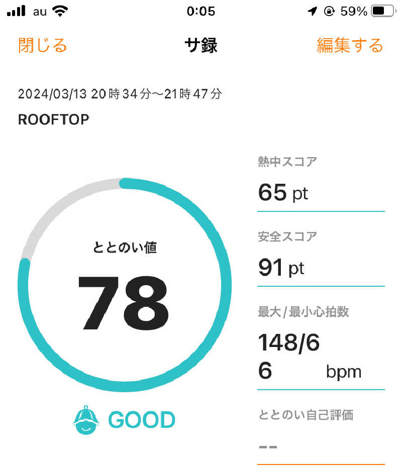 ☽*.゜さんのROOFTOPのサ活写真