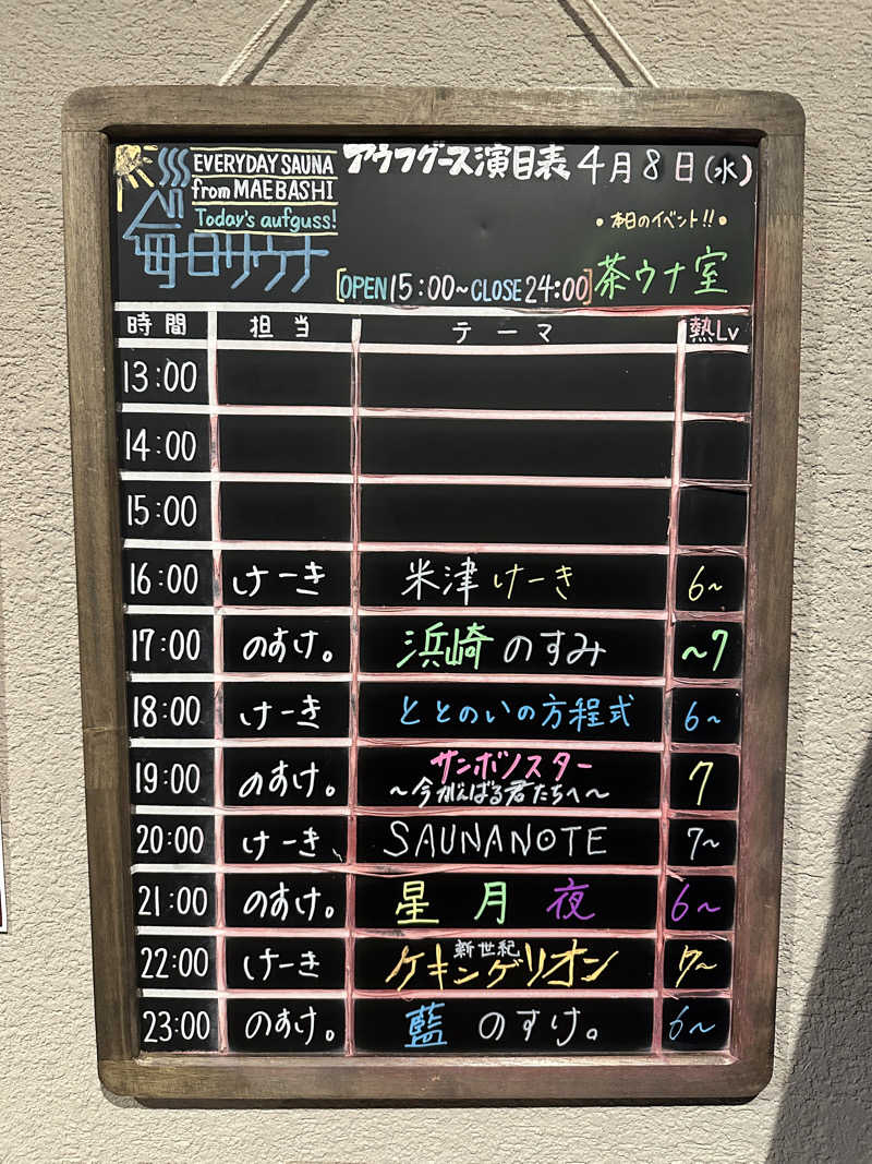 ぴさんの毎日サウナ 前橋本店のサ活写真