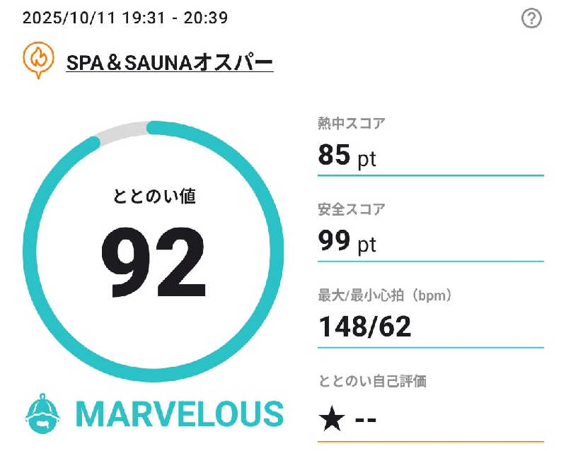 乃亜さんのSPA&SAUNA オスパーのサ活写真