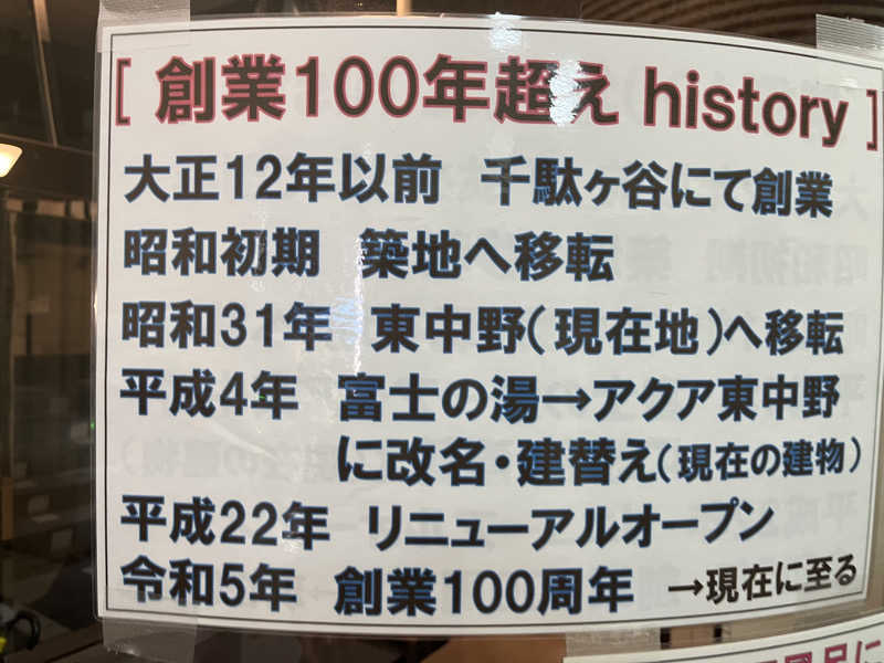 輪行サウナさんのアクア東中野のサ活写真