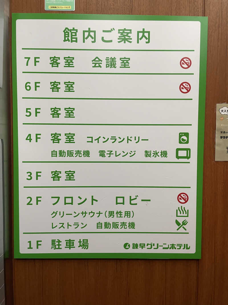 shuサウナさんのグリーンサウナ(諫早グリーンホテル)のサ活写真
