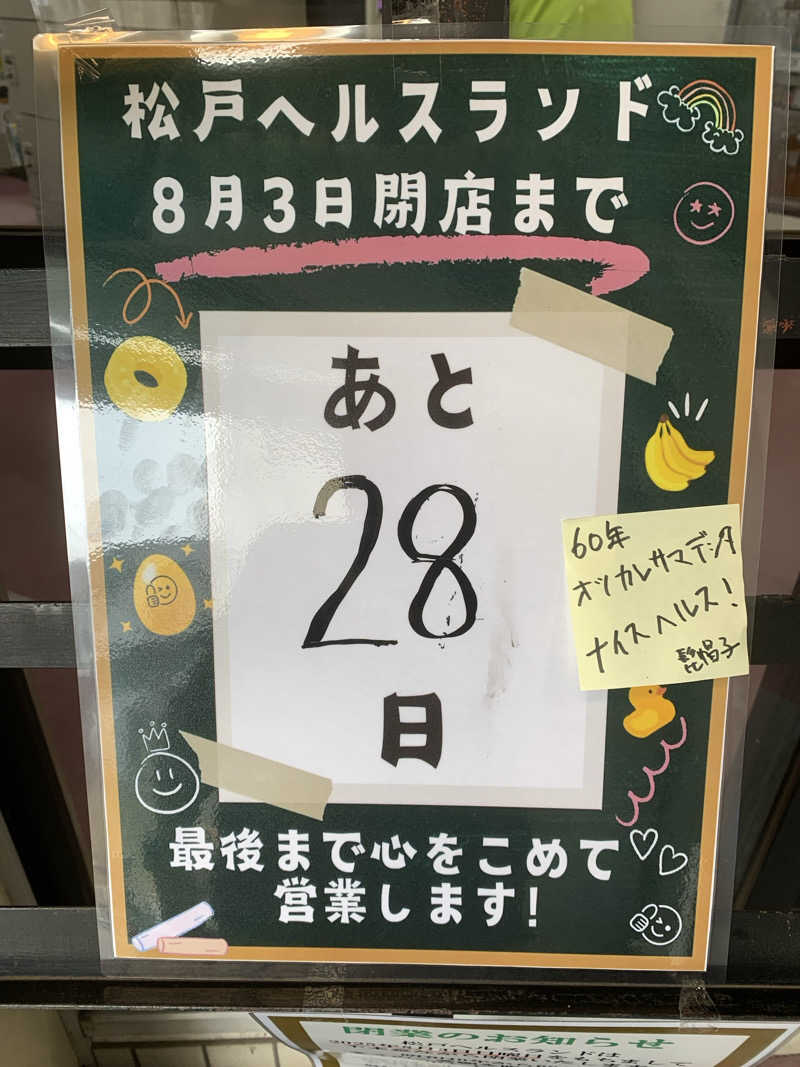 髭帽子さんの松戸ヘルスランド(みなもと湯)のサ活写真