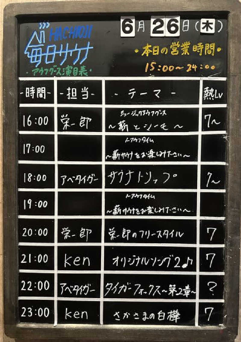 たかちゃん🐈‍⬛さんの毎日サウナ 八王子店のサ活写真