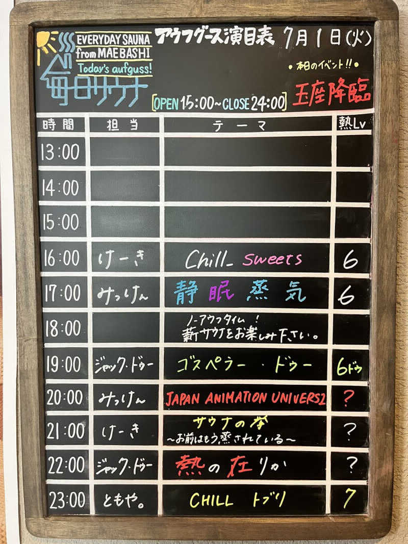 たかちゃん🐈‍⬛さんの毎日サウナ 前橋本店のサ活写真