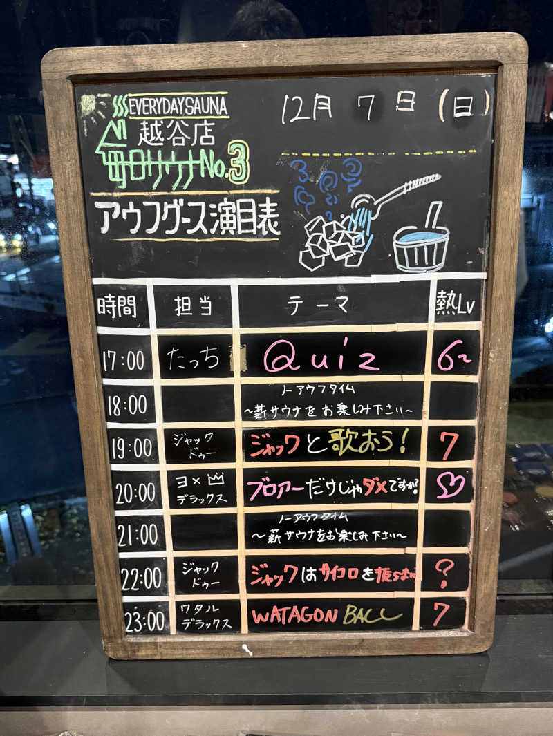 たかちゃんさんの毎日サウナ 越谷店のサ活写真