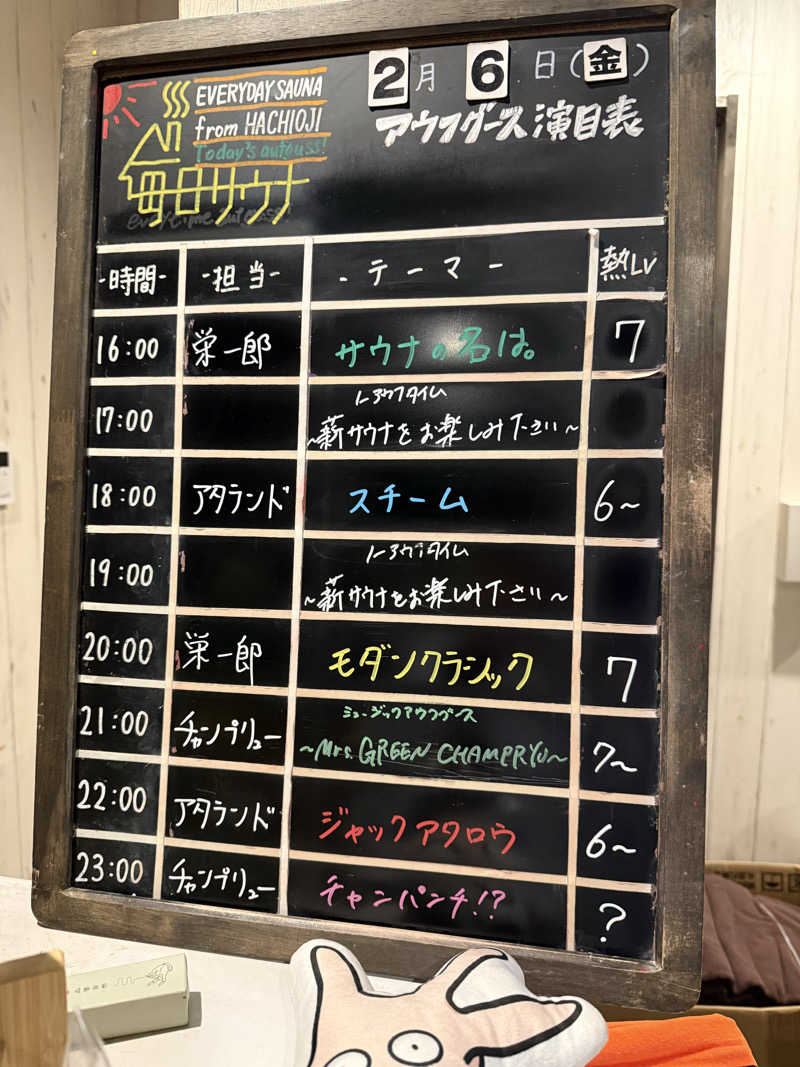 たかちゃん🐈‍⬛さんの毎日サウナ 八王子店のサ活写真