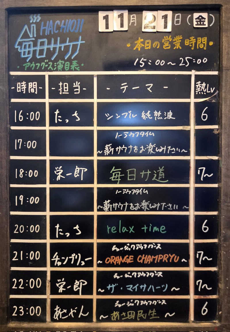 そびぃさんの毎日サウナ 八王子店のサ活写真