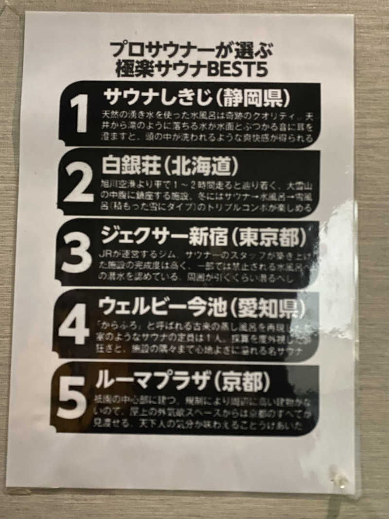 れいさんのサウナしきじのサ活写真