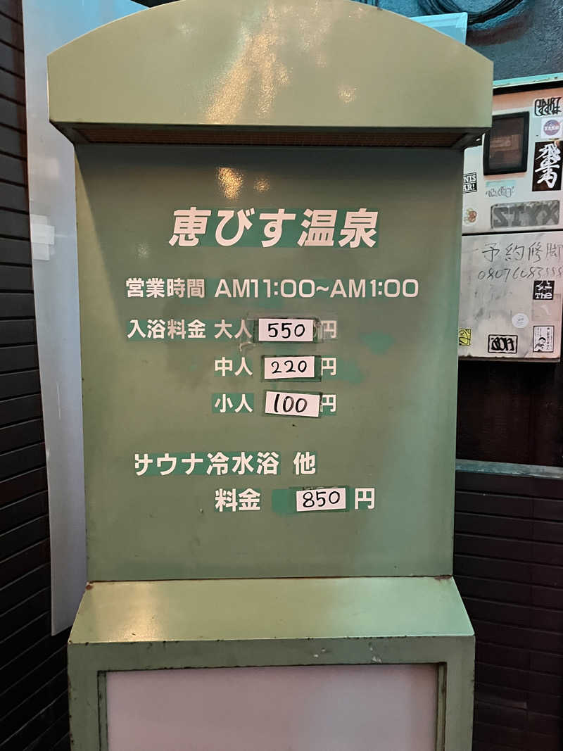 みちさんの恵びす温泉のサ活写真