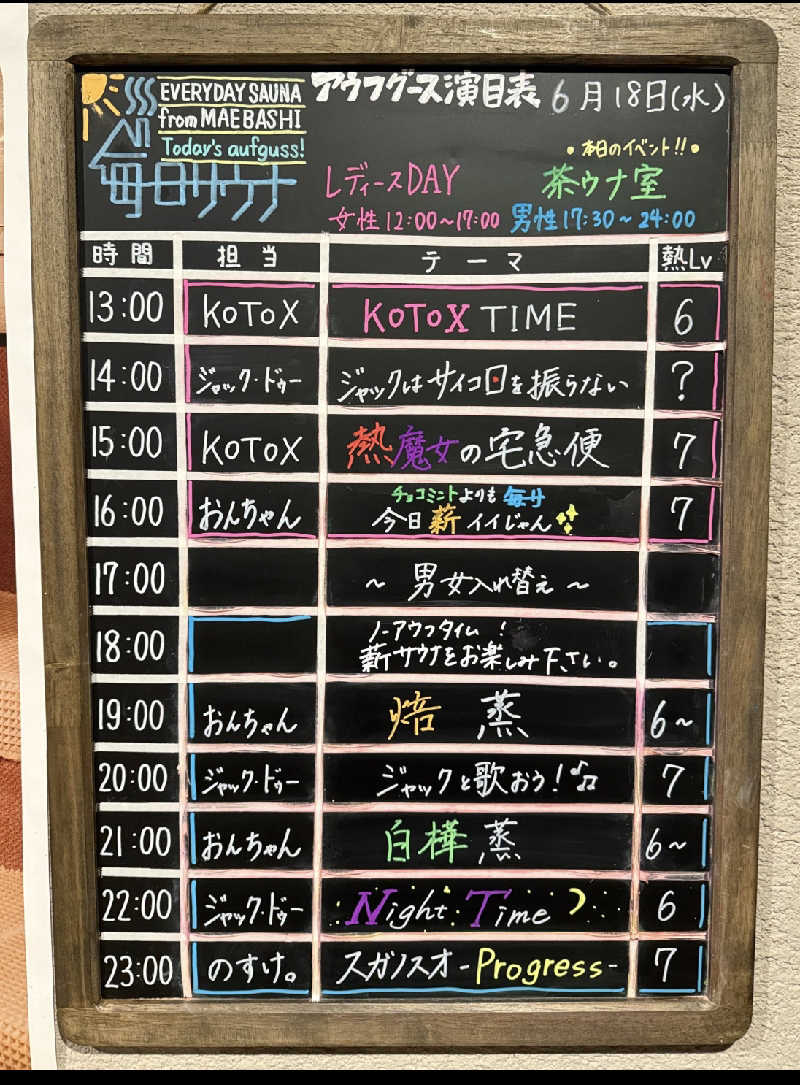 ふあまささんの毎日サウナ 前橋本店のサ活写真