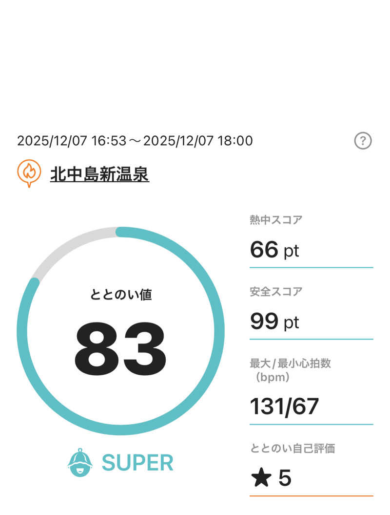 シンゴさんの北中島新温泉のサ活写真