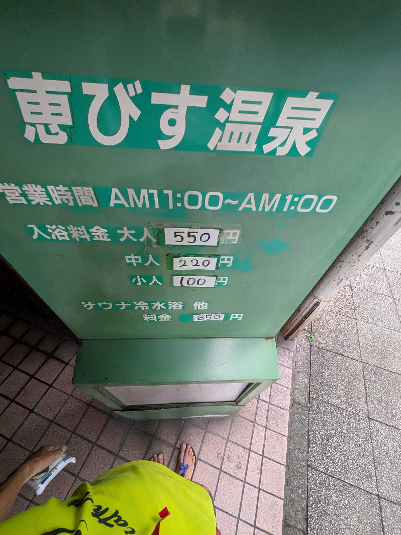 HHHさんの恵びす温泉のサ活写真