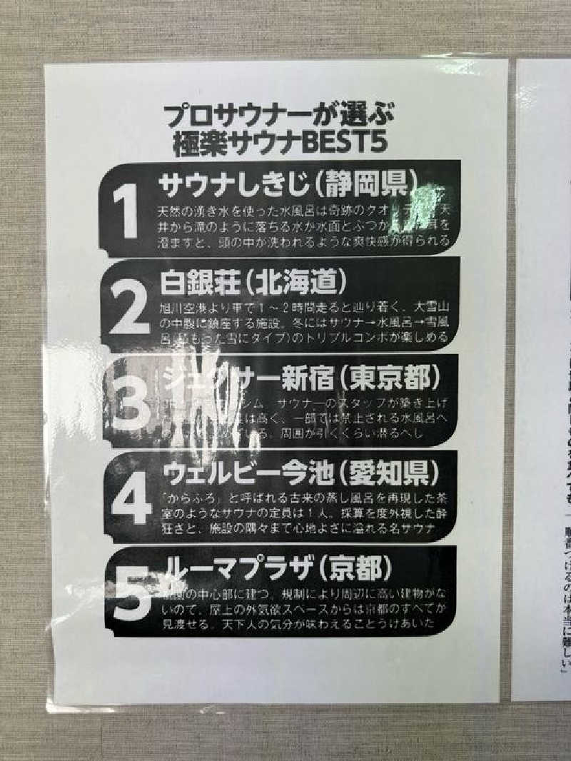 猫を飼ったら名前は「なめろう」と「和え玉さんのサウナ&カプセルホテル ルーマプラザのサ活写真