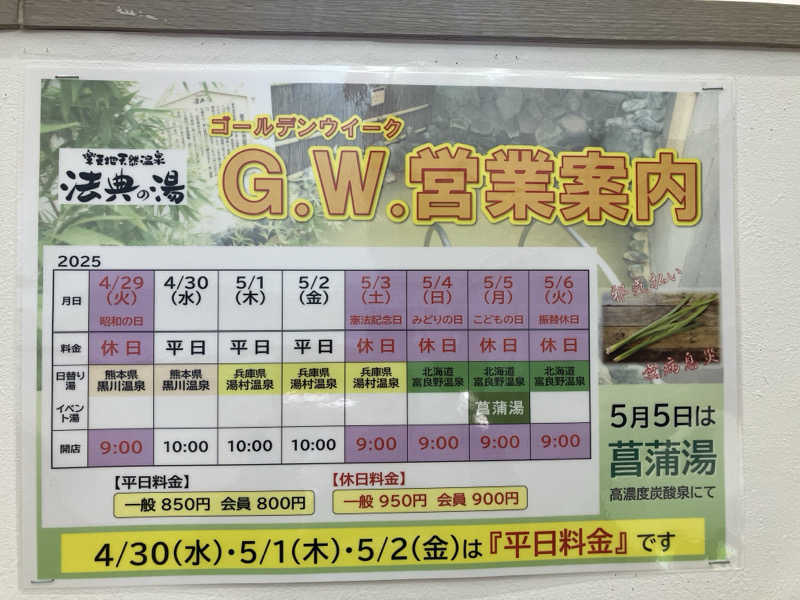 壱さんの楽天地天然温泉 法典の湯のサ活写真