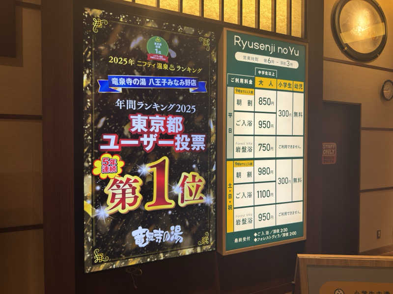 蒸し犬さんの竜泉寺の湯 八王子みなみ野店のサ活写真