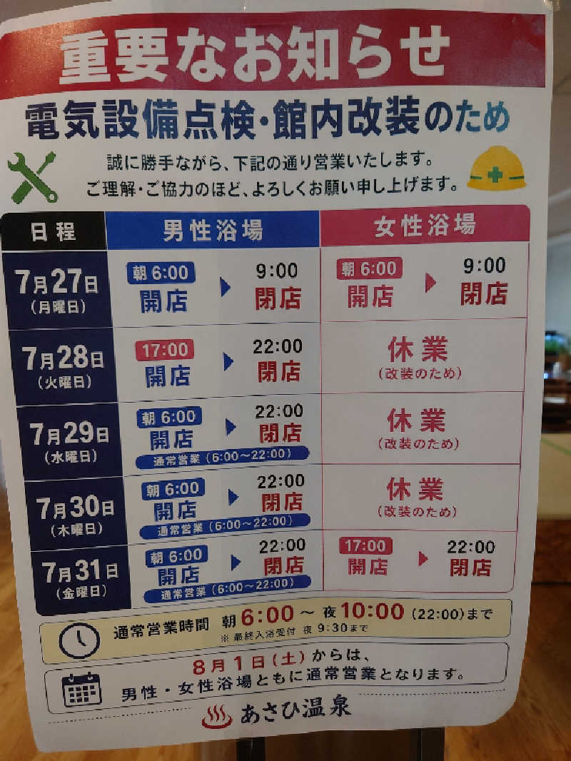 ほしがりすさんのあさひ温泉のサ活写真