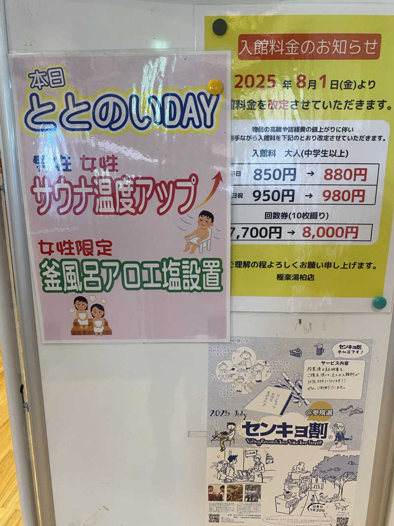 ♨️黙橋♨️さんの極楽湯 柏店のサ活写真
