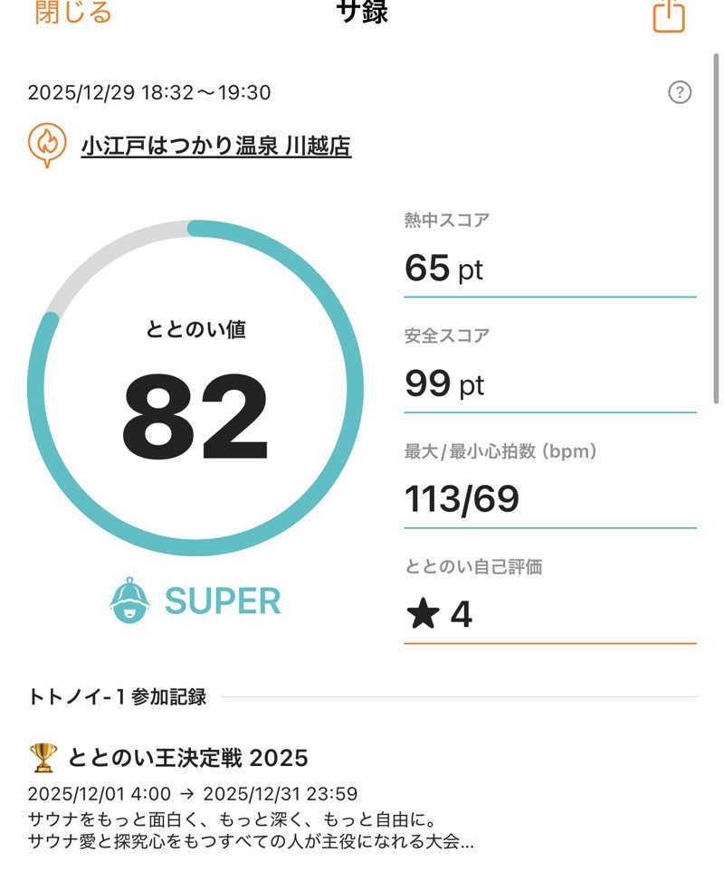 あざらし@サ活初心者さんの小江戸はつかり温泉 川越店のサ活写真