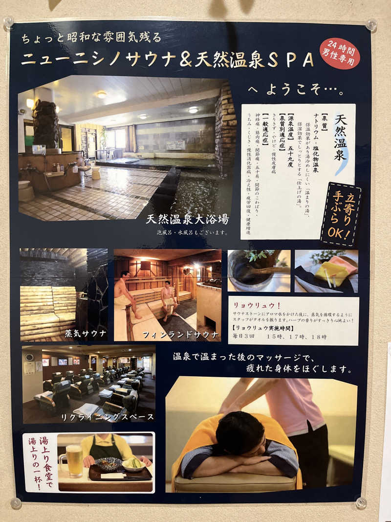 Takaさんのニューニシノサウナ&天然温泉のサ活写真