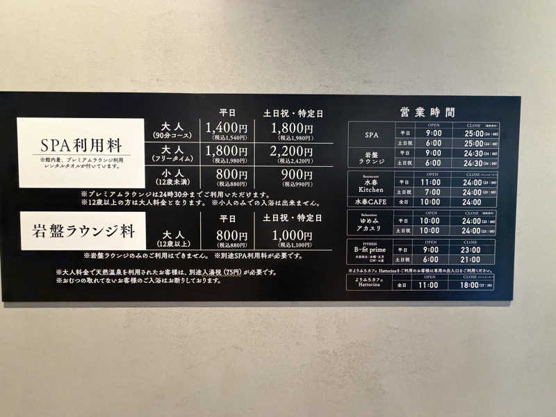 らがまちっくないとさんのSPA&SAUNA水春 服部緑地のサ活写真